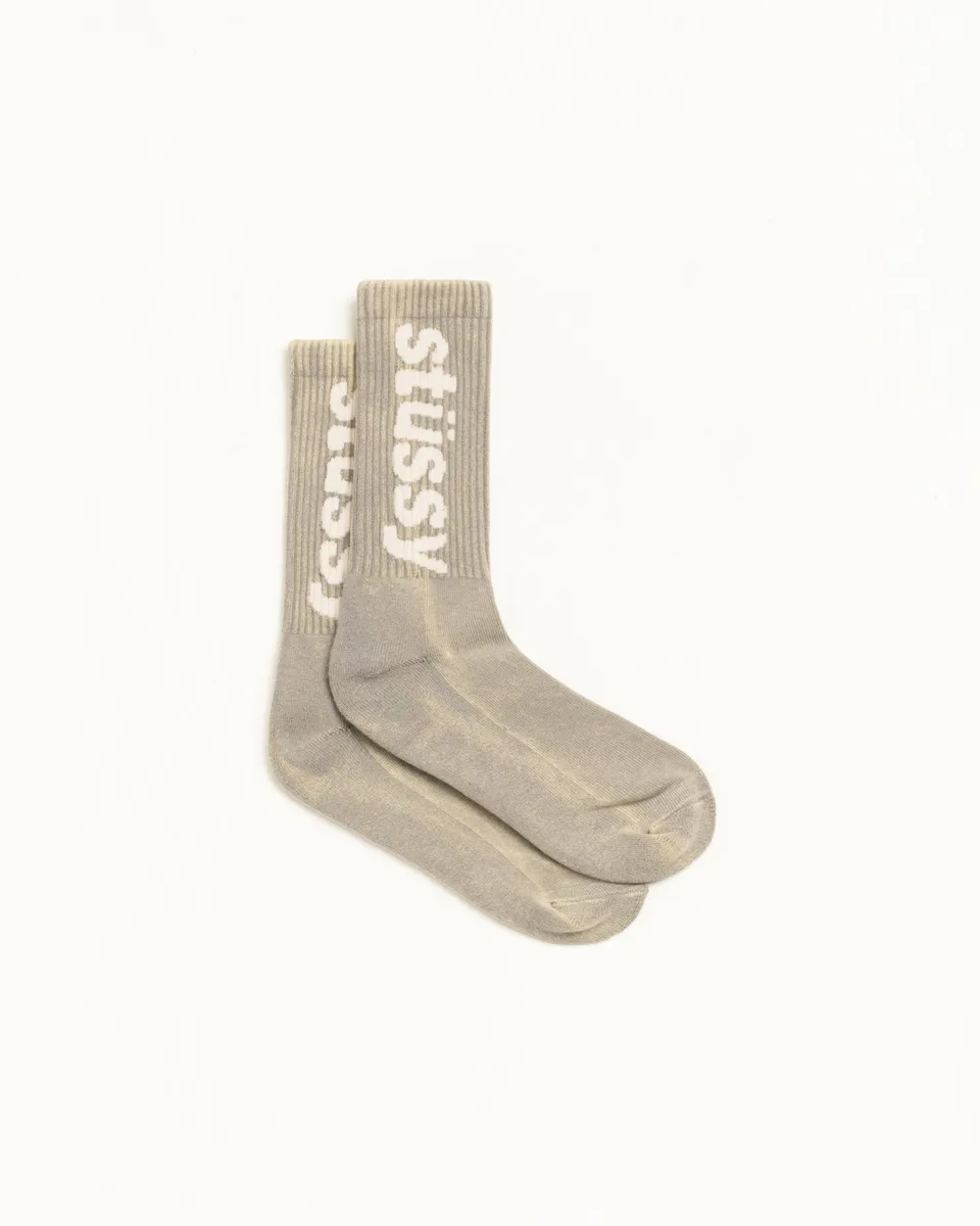 Stussy Accessories Washed Helvetica calze Grey cotone