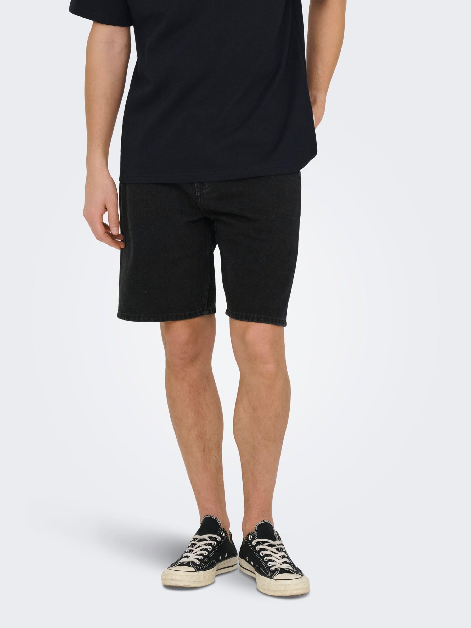 Only & Sons Onsedge Pim Box DNM Pantaloncini Uomo XS Nero Wash