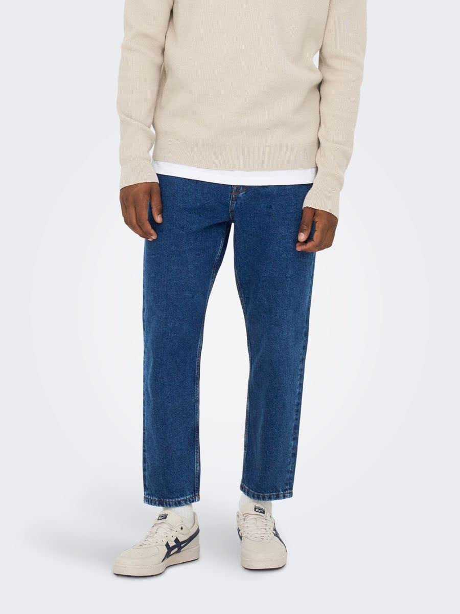 Only & Sons Onsavi Beam 1420 Jeans Uomo Blu Denim 33W/32L
