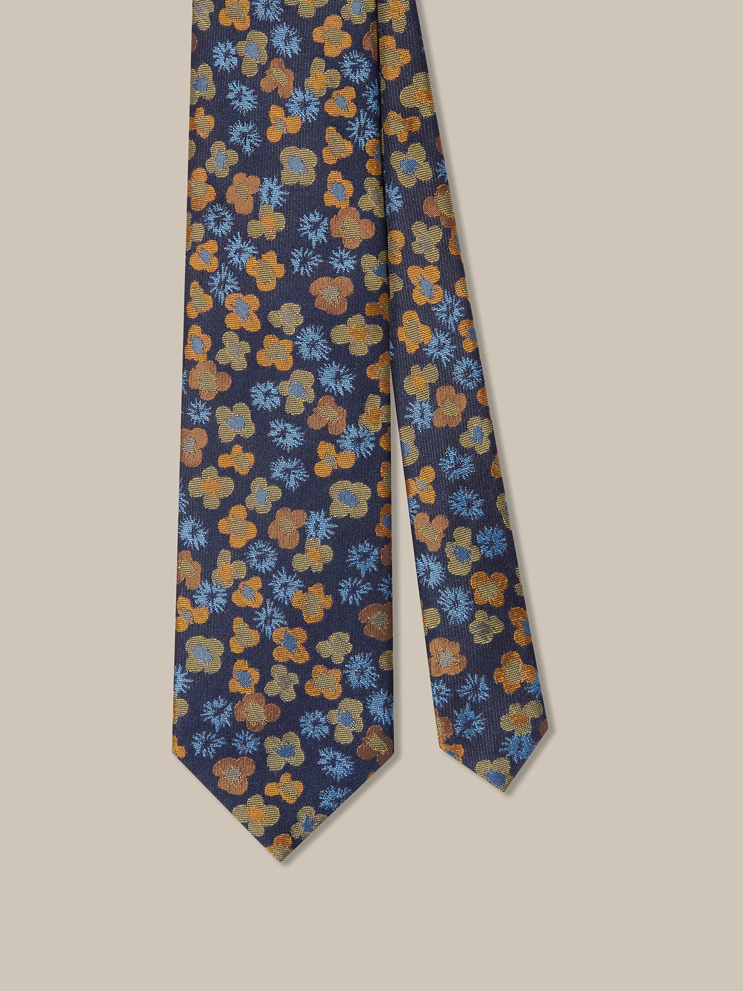 Robert Talbott Robert Poppy cravatta seta blu navy REG