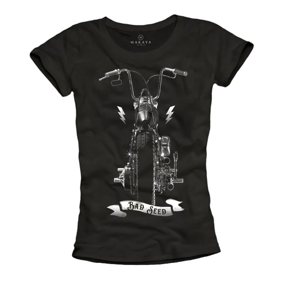 MAKAYA T-Shirt Donna Bad Seed maglietta cotone taglia L