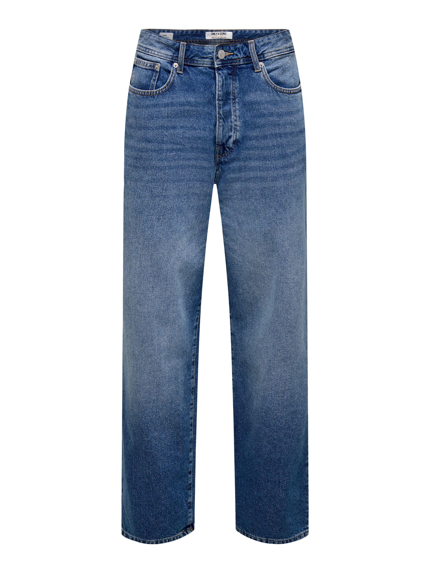 Only & Sons OnsFade Vita Alta Loose Fit Jeans Light Blue Denim