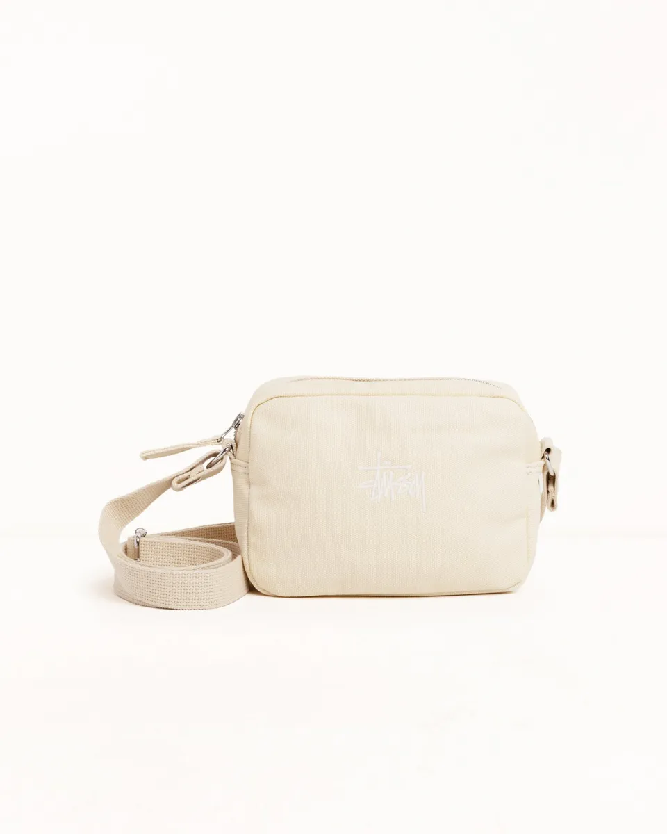 Stussy Canvas Pouch pochette tela naturale 19x14 cm