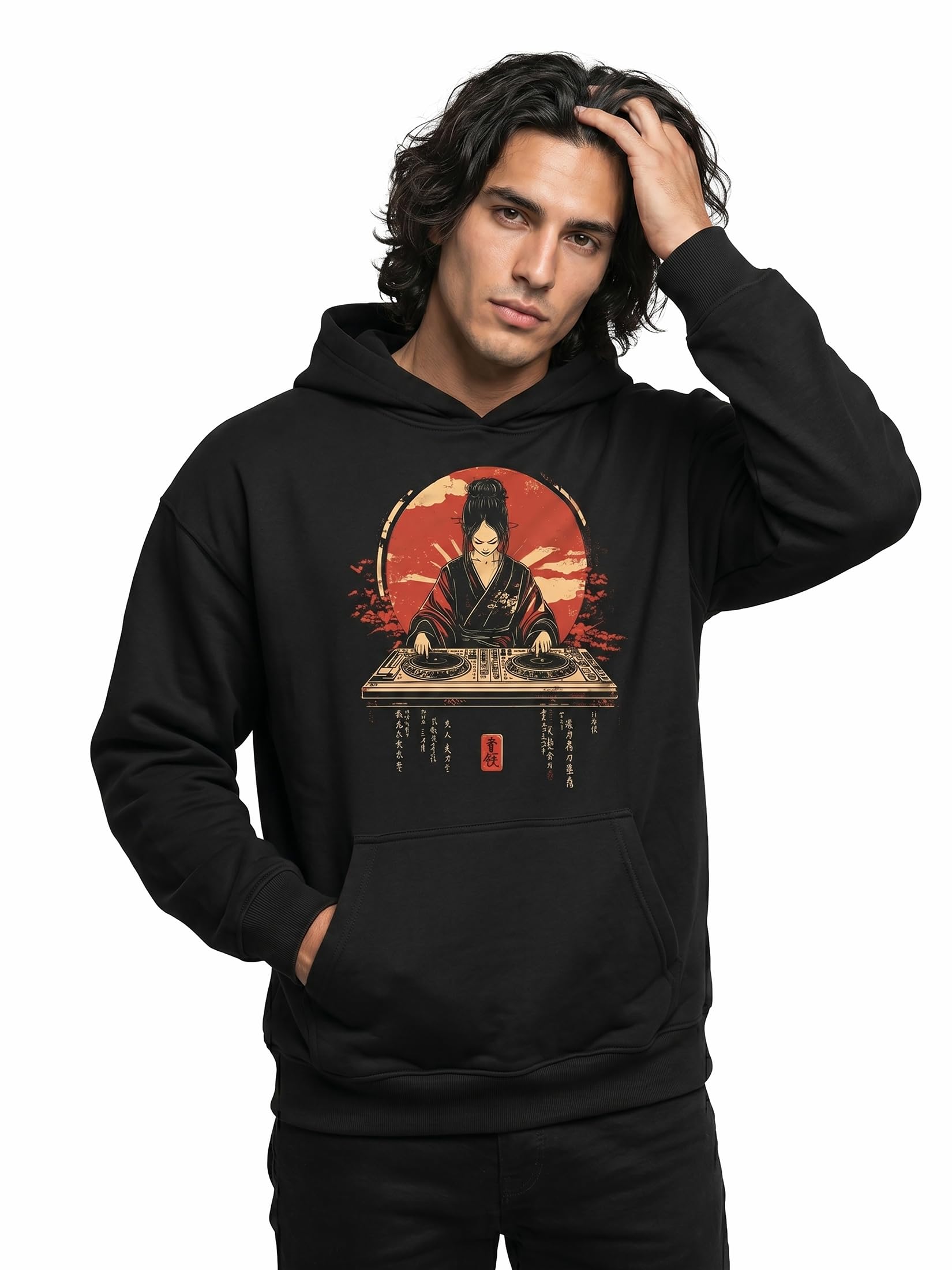 MAKAYA Felpa con Cappuccio Uomo DJ Techno hoodie XXL