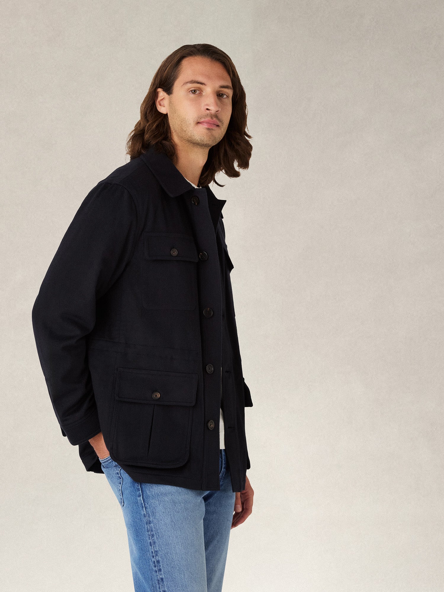 Robert Talbott Ross Field Jacket giacca cashmere blu navy