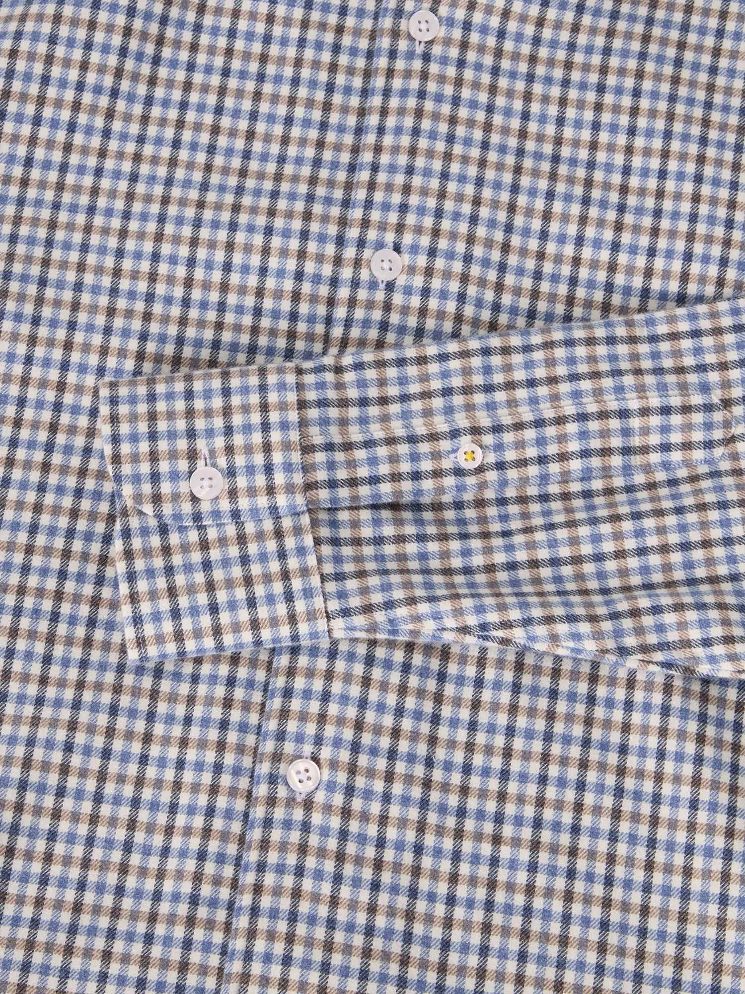 Robert Talbott Morgan Camicia Quadri Flanella Blu Multi