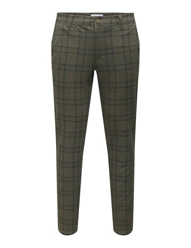 Only & Sons Onsmark Check 020918 Pantaloni 32W/32L Fog Forest
