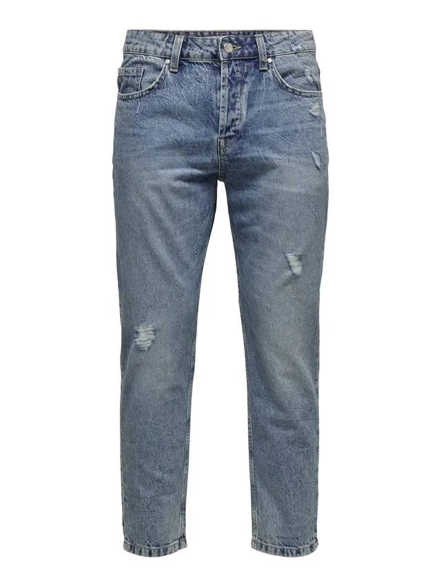 Only & Sons Jeans Uomo 33W/34L Blu Pacco da 2