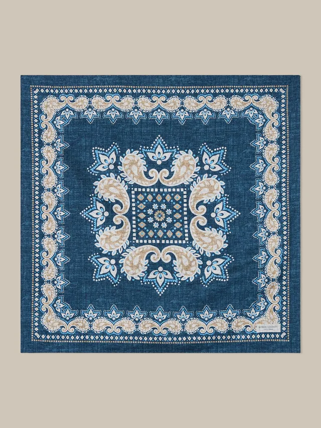 Robert Talbott Harmon Foulard Seta Blu Navy Floreale