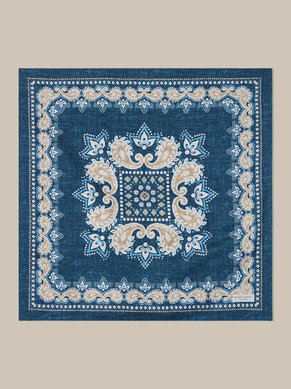 Robert Talbott Harmon Foulard Seta Blu Navy Floreale