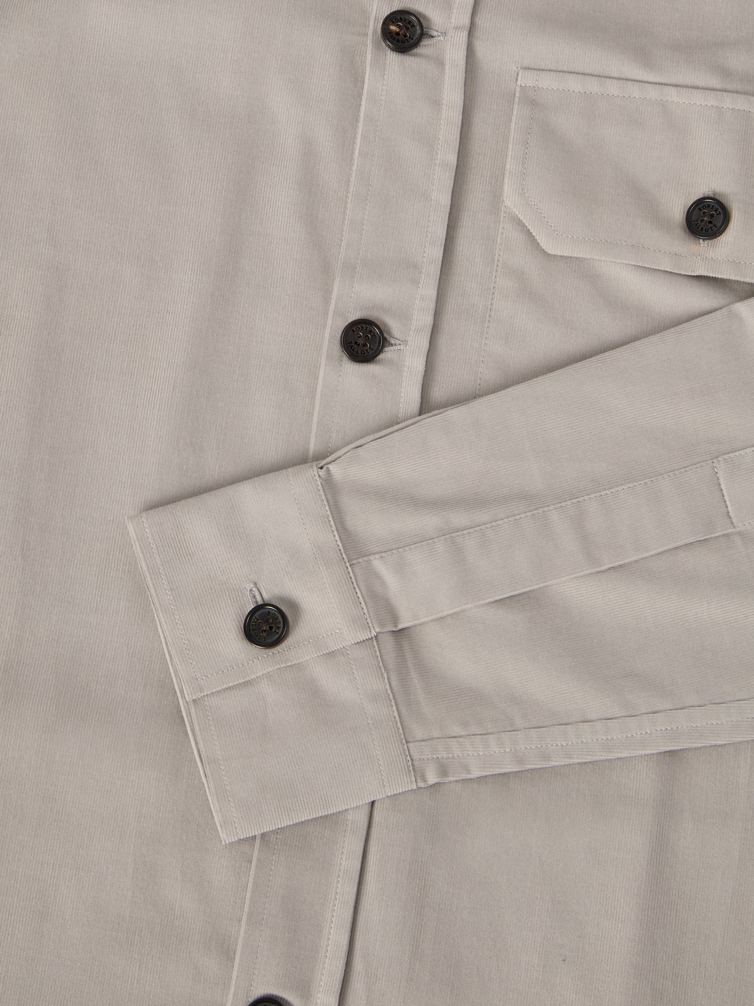 Robert Talbott Burton giacca camicia velluto grigio chiaro