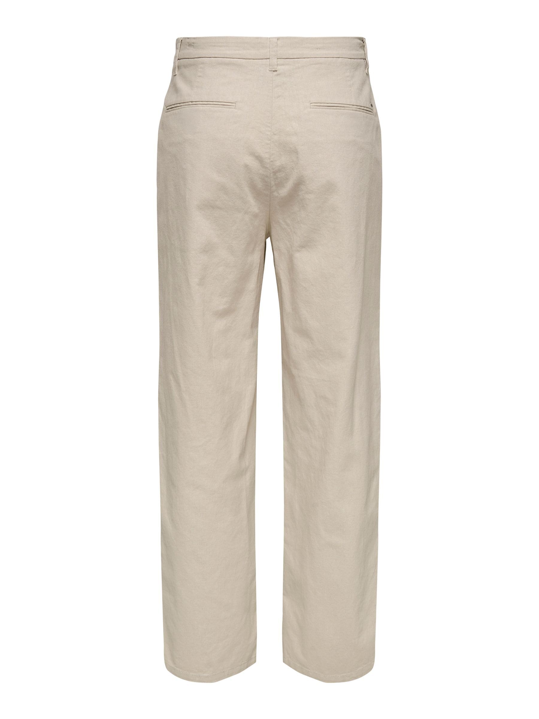 ONLY & SONS pantalone uomo Nero 33W 32L cotone