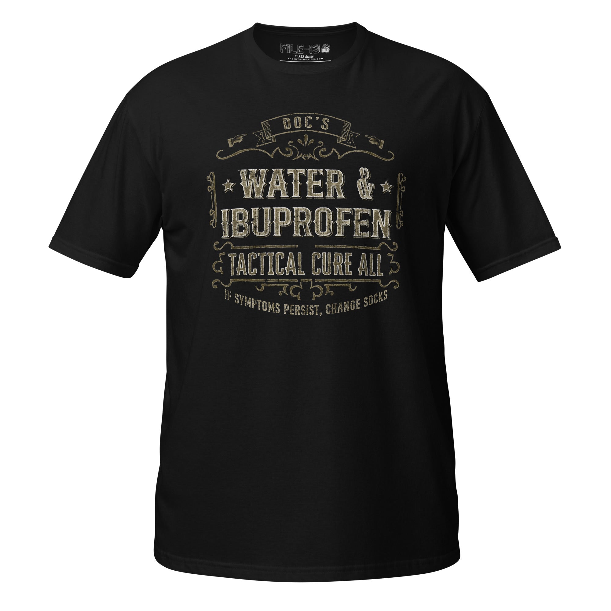 7.62 Design File 13 Doc T-Shirt Cotone Nero Navy Umorismo Medico