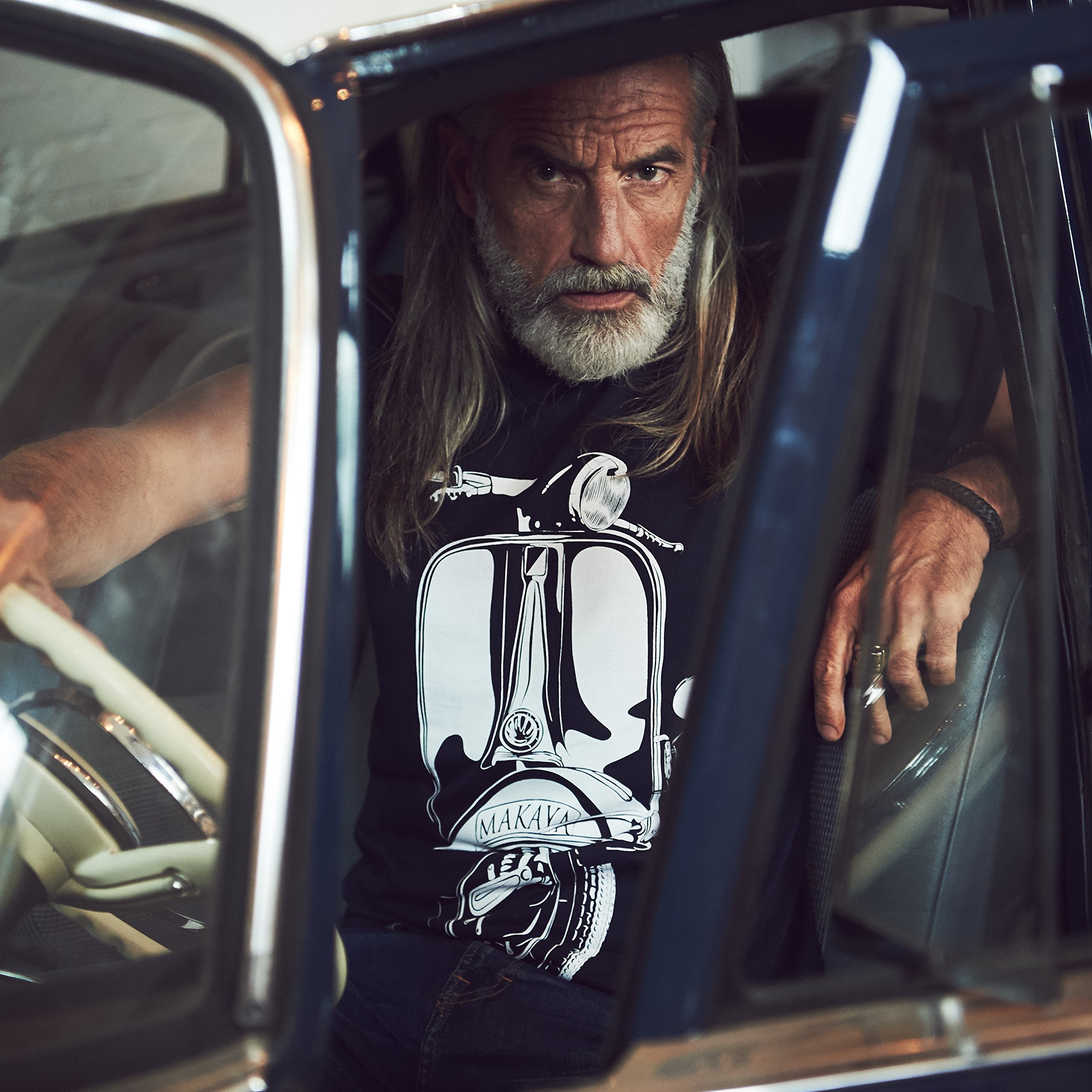 MAKAYA T-Shirt Uomo Moto Maglietta Verde Cotone 100%