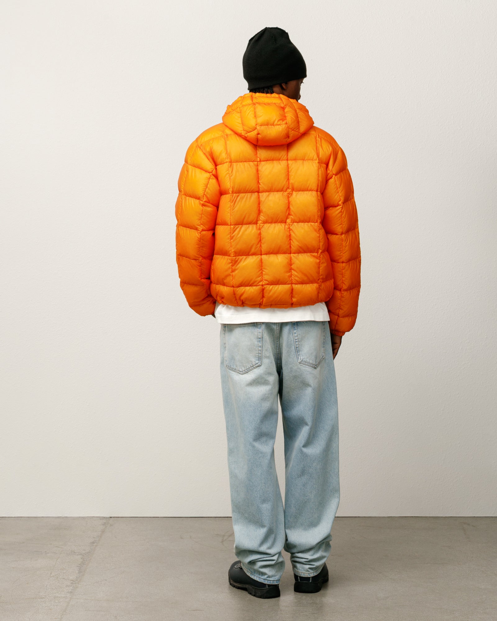 Stussy Midweight Hooded Puffer Piumino Orange Nylon