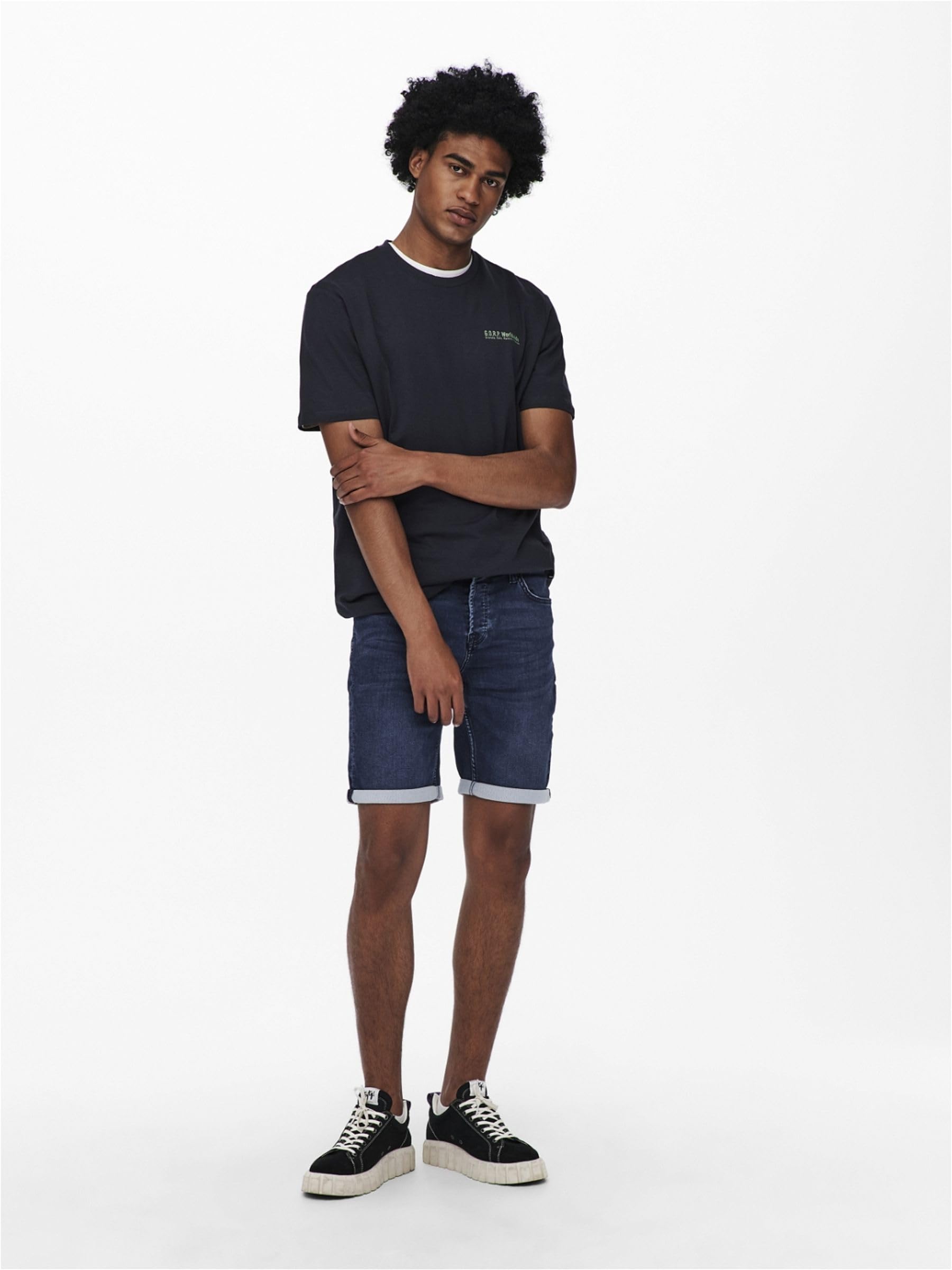 Only & Sons Ply Vita Media Shorts Uomo M Denim