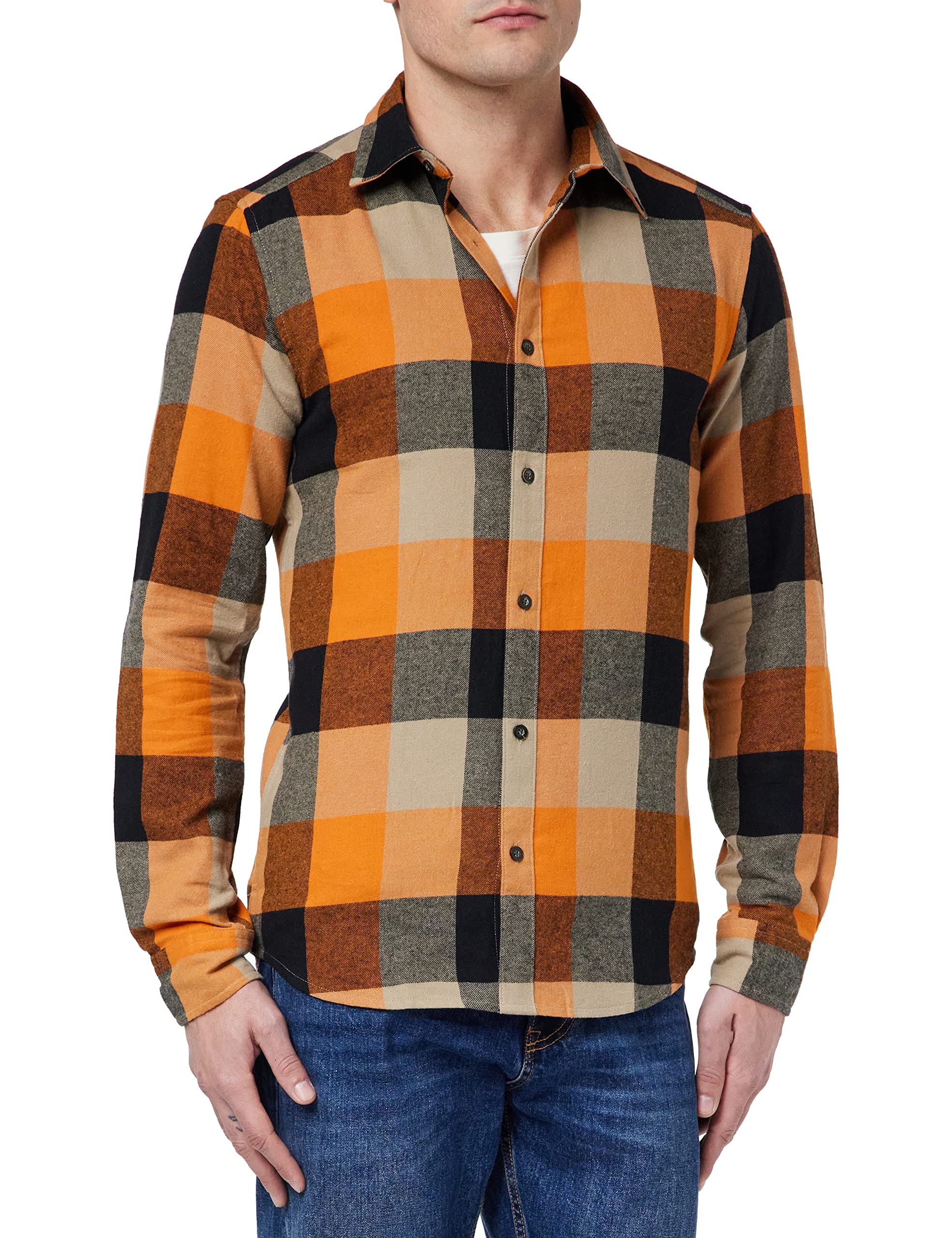 ONLY & SONS Camicia Uomo a Quadri Manica Lunga Cotone
