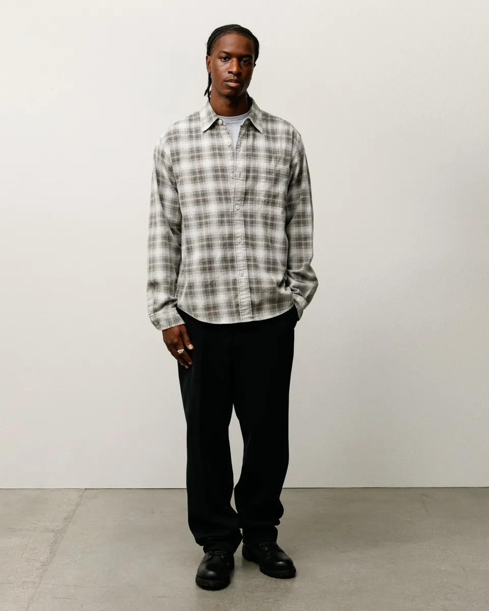 Stussy Dax Printed Shirt camicia marrone flanella cotone