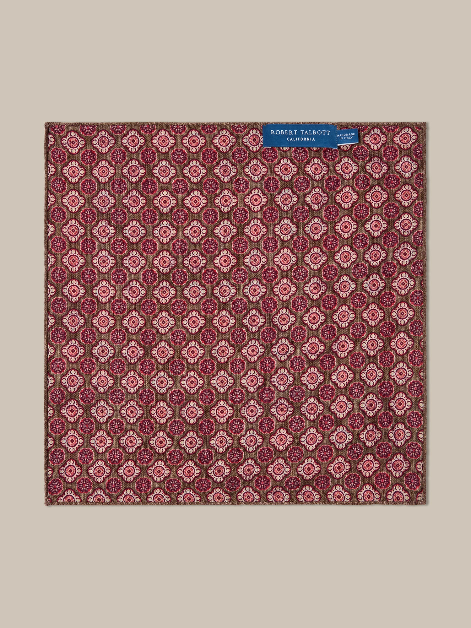 Robert Talbott Collins Pochette Seta Rosso Paisley