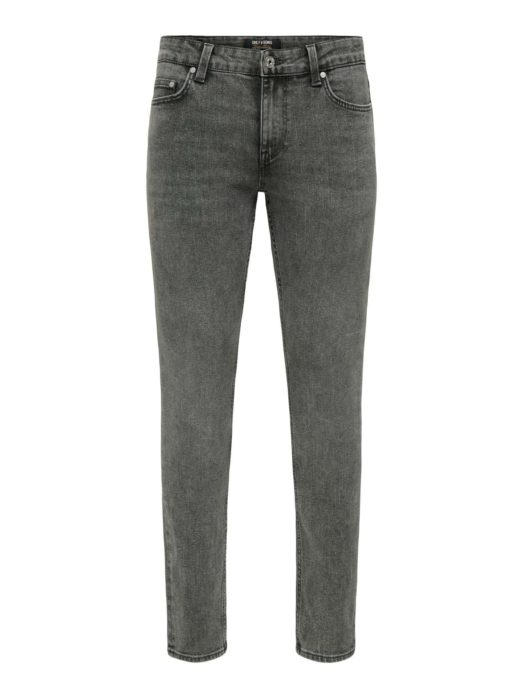 Only & Sons Loom Jeans Uomo Slim Vita Bassa Dark Grey