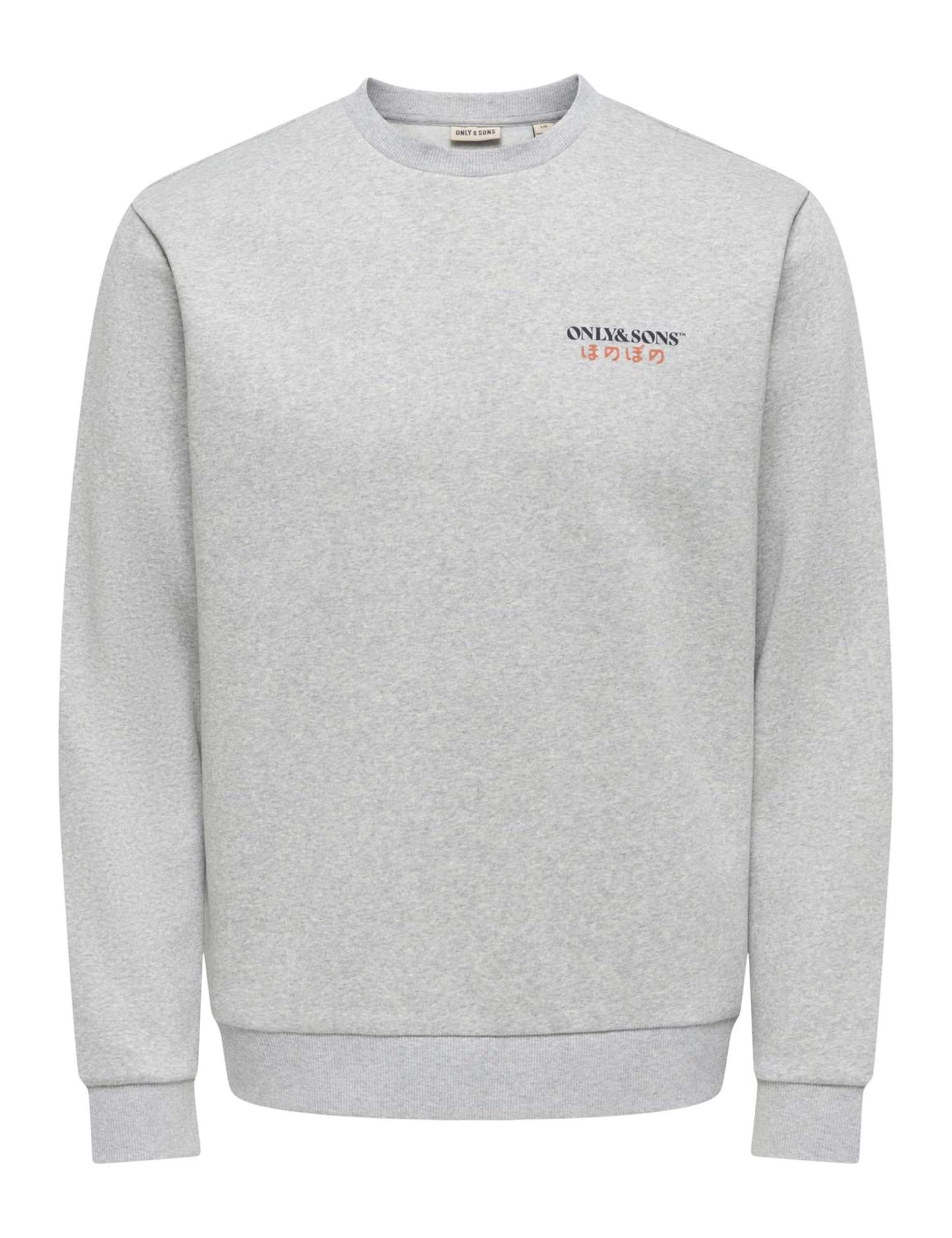 Only & Sons Onsceres Reg LS Crew Neck felpa uomo grigio girocollo
