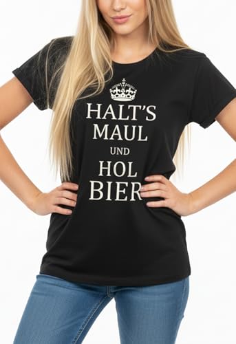 Makaya Zitto e Portare Birra t-shirt donna cotone nera S