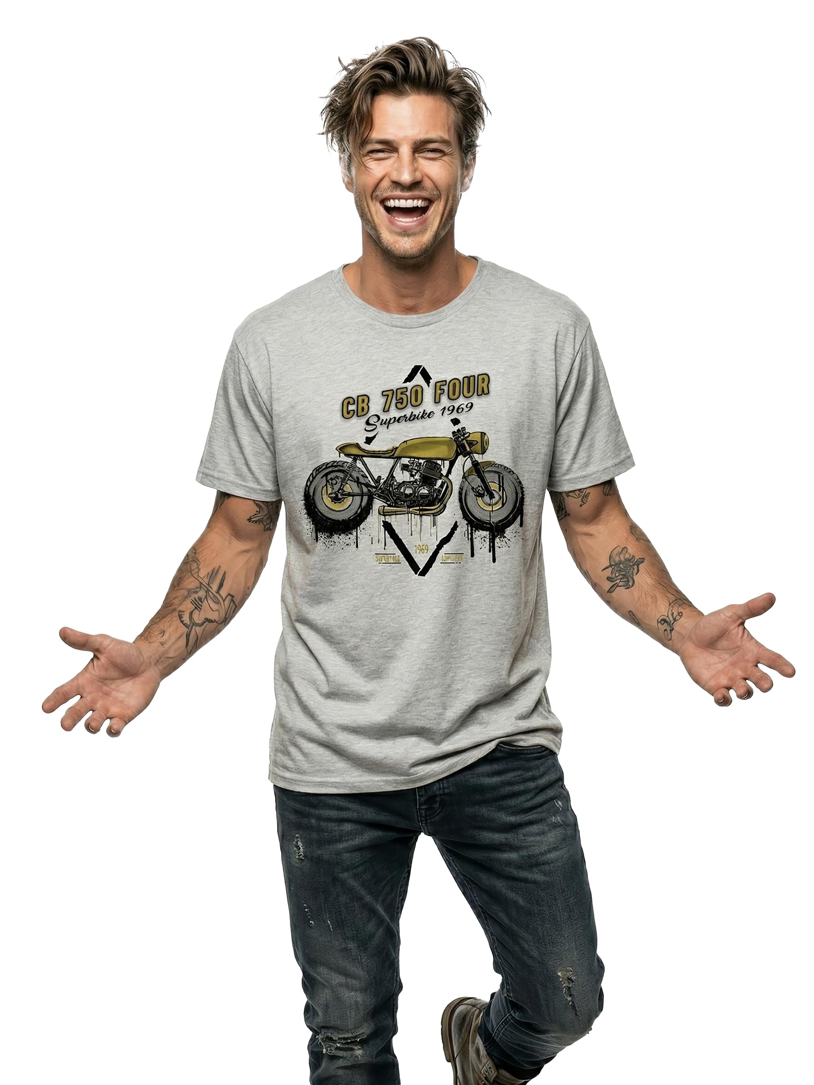 Makaya T-Shirt Uomo Biker CB 750 Cotone L