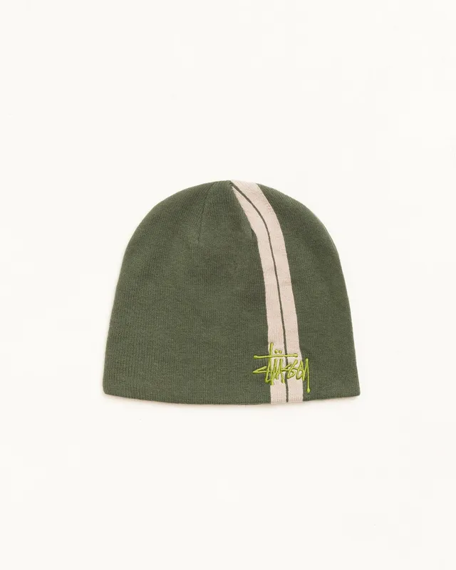 Stussy Double Stripe Skullcap beanie olive acrilico
