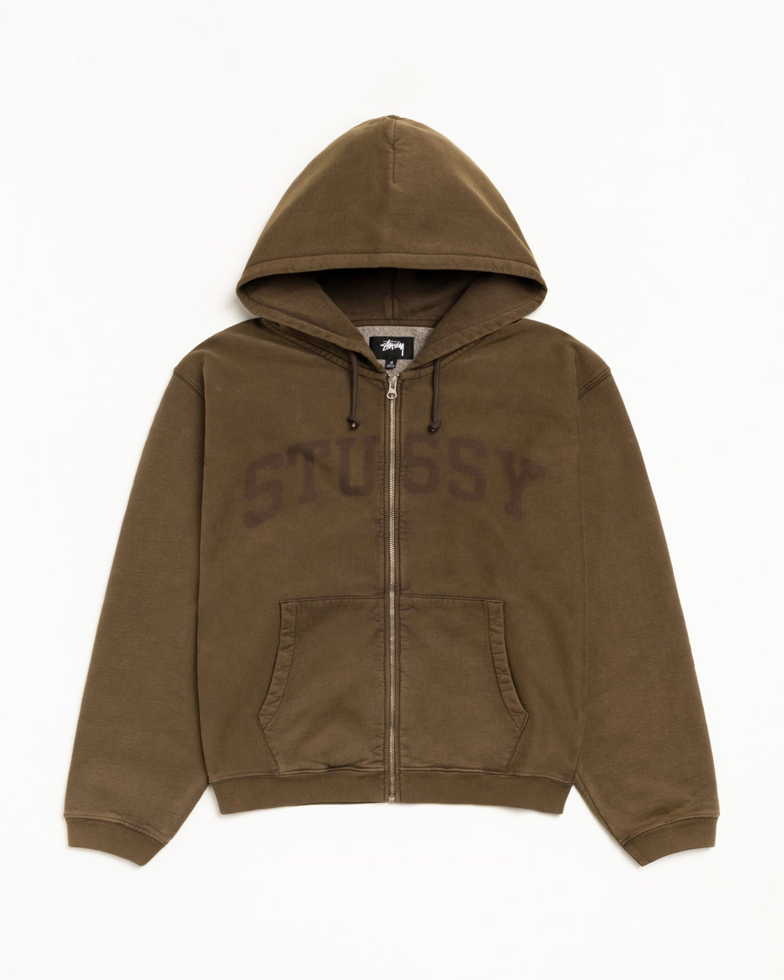Stussy Faded Graphic Zip Hoodie felpa verde 500gsm