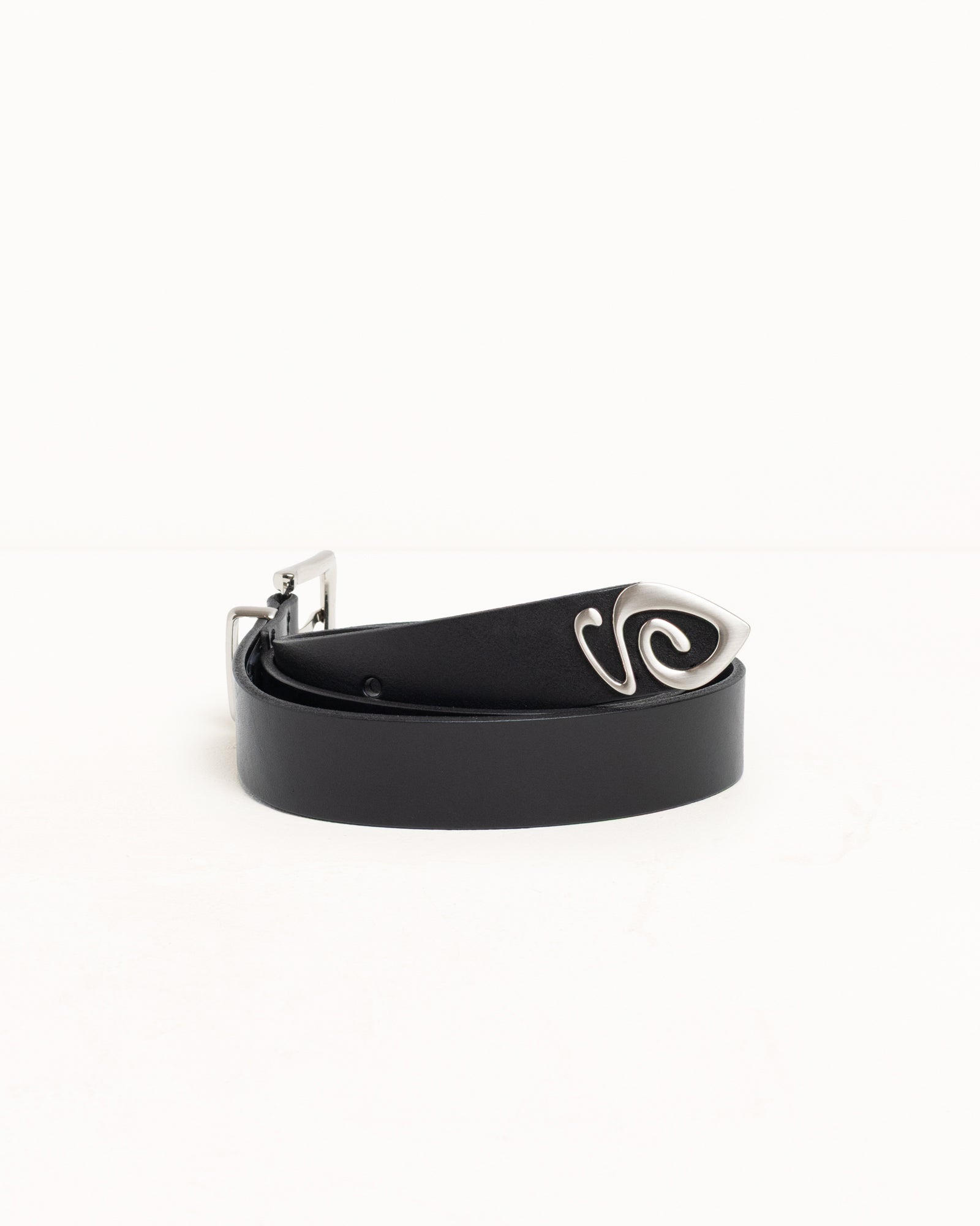 Stussy Accessories Metal S Tip cintura Black pelle 102 cm