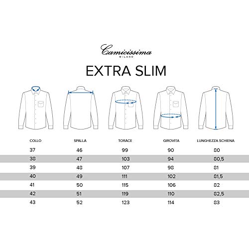 Camicissima Non Iron Camicia Bianca Extra Slim Manica Lunga