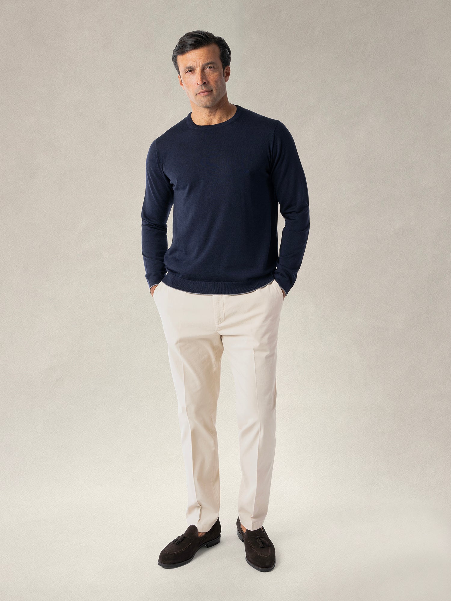 Robert Talbott Keaton Maglione Uomo Navy Merino