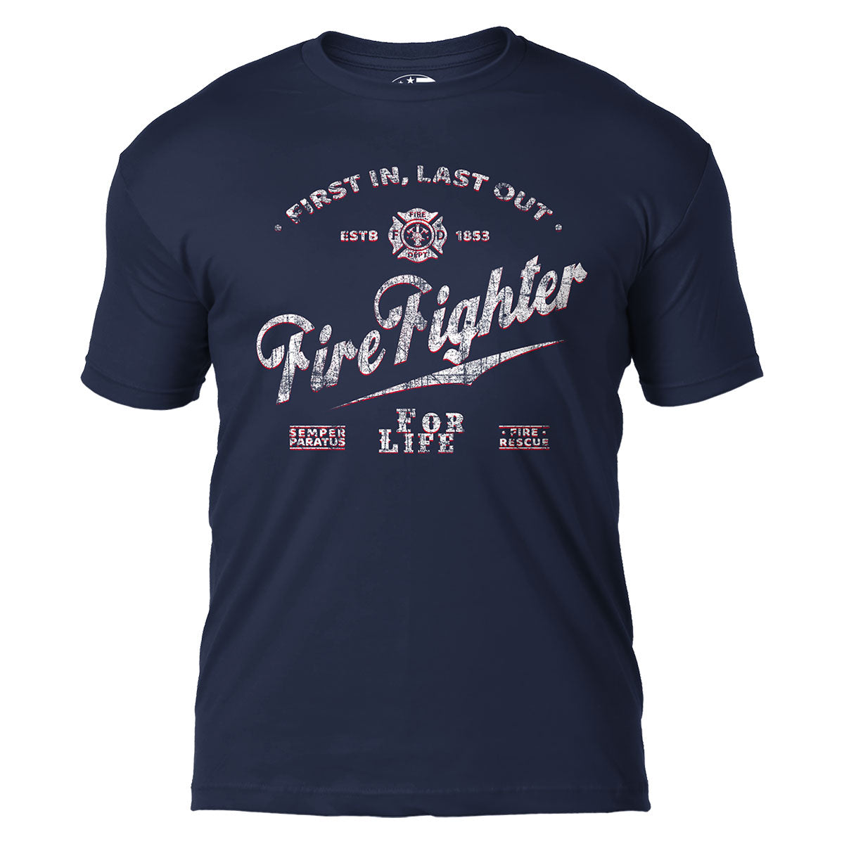 7.62 Design Firefighter maglietta cotone blu navy uomo