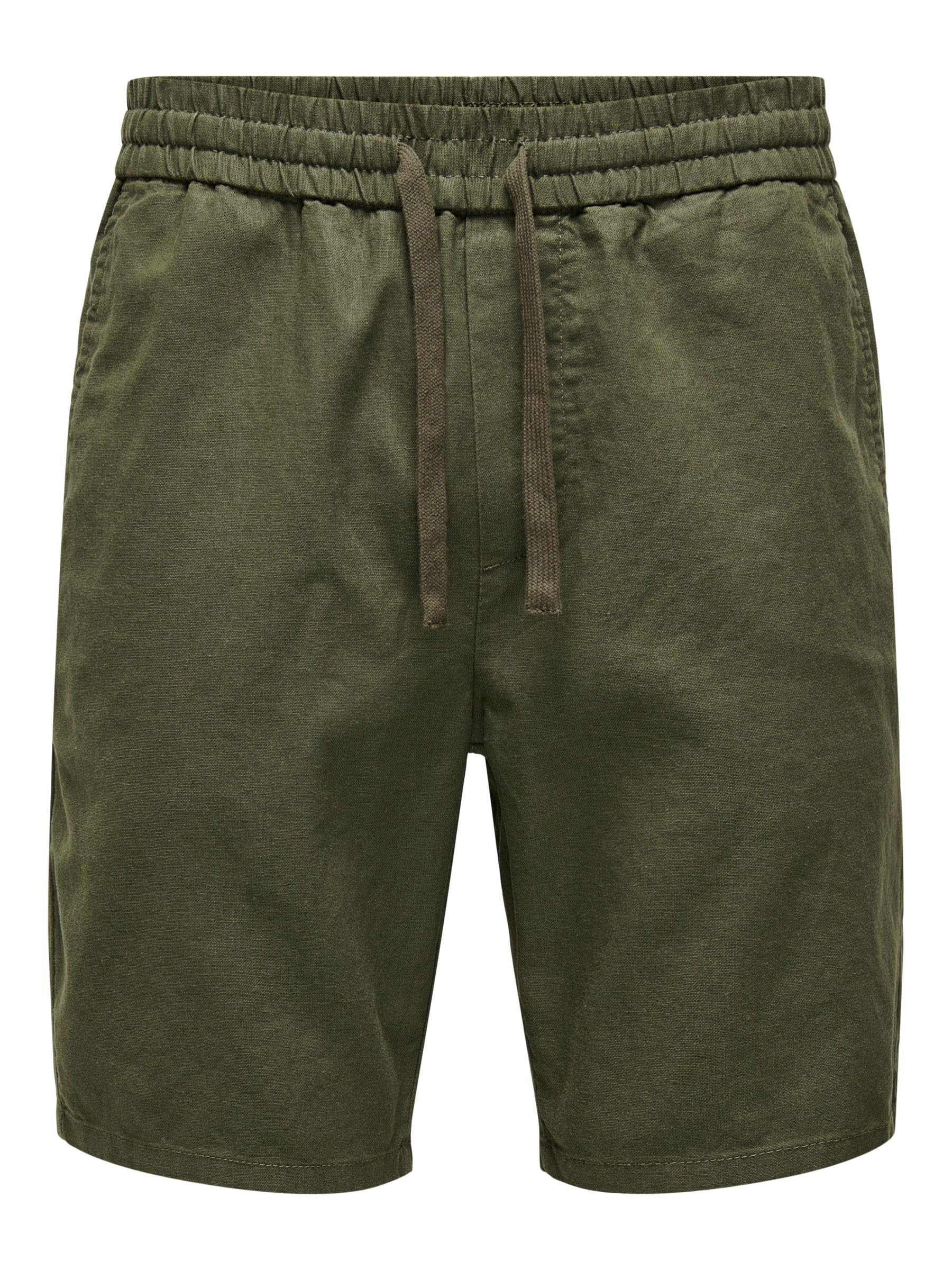 Only & Sons Onslinus Pantaloncini Lino Uomo con Coulisse
