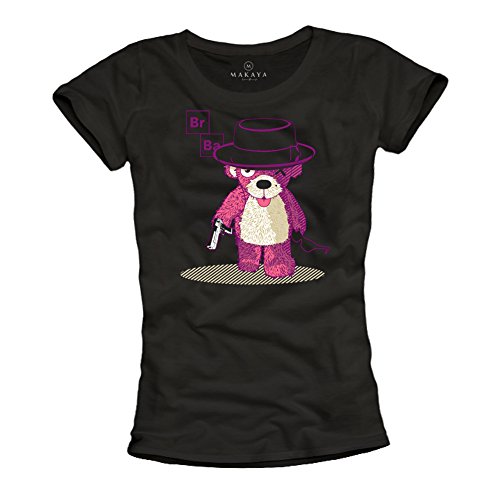 Makaya Teddy t-shirt donna cotone nera S