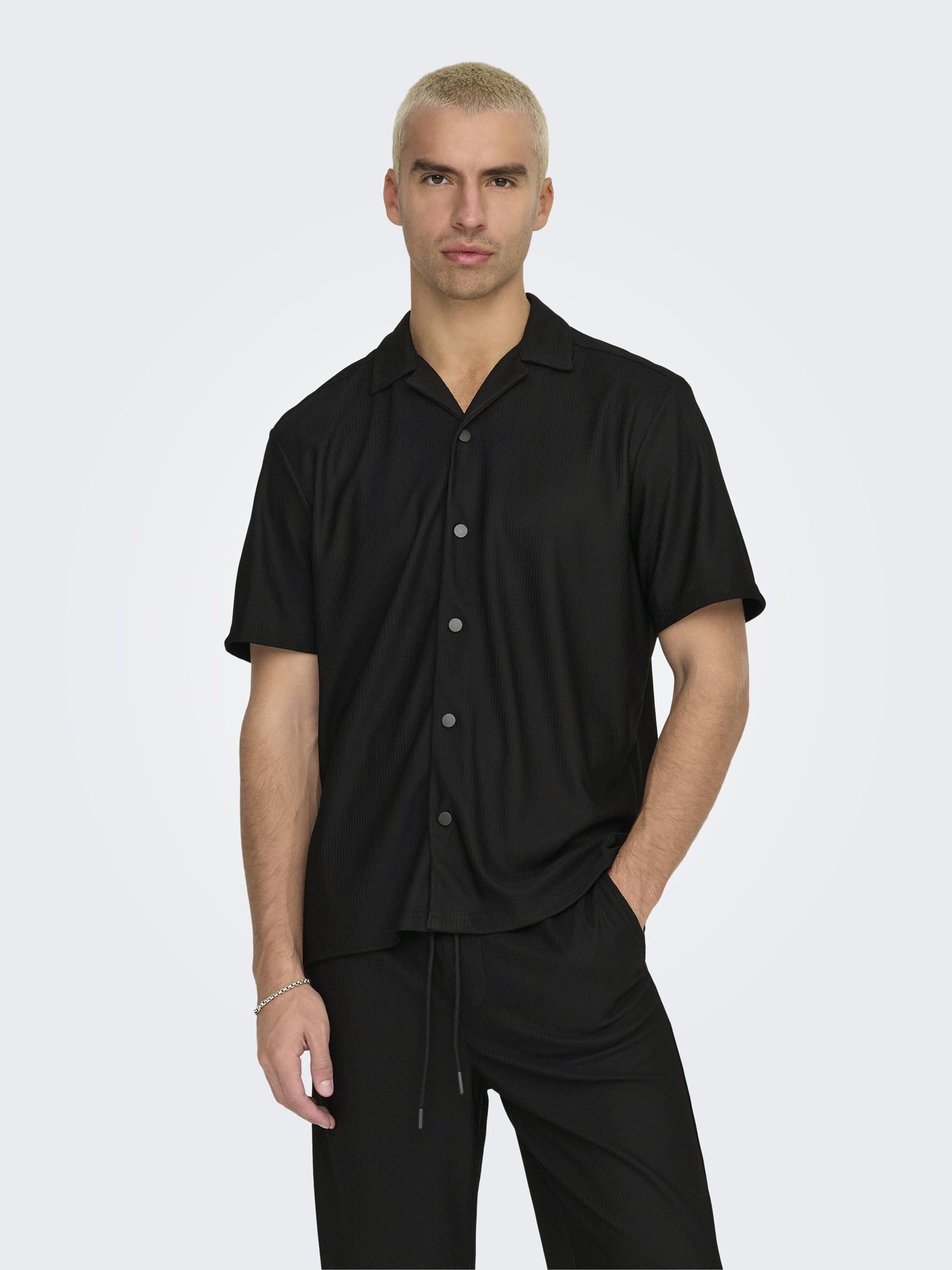 Only & Sons Onskari Resort Camicia Uomo Relax Manica Corta