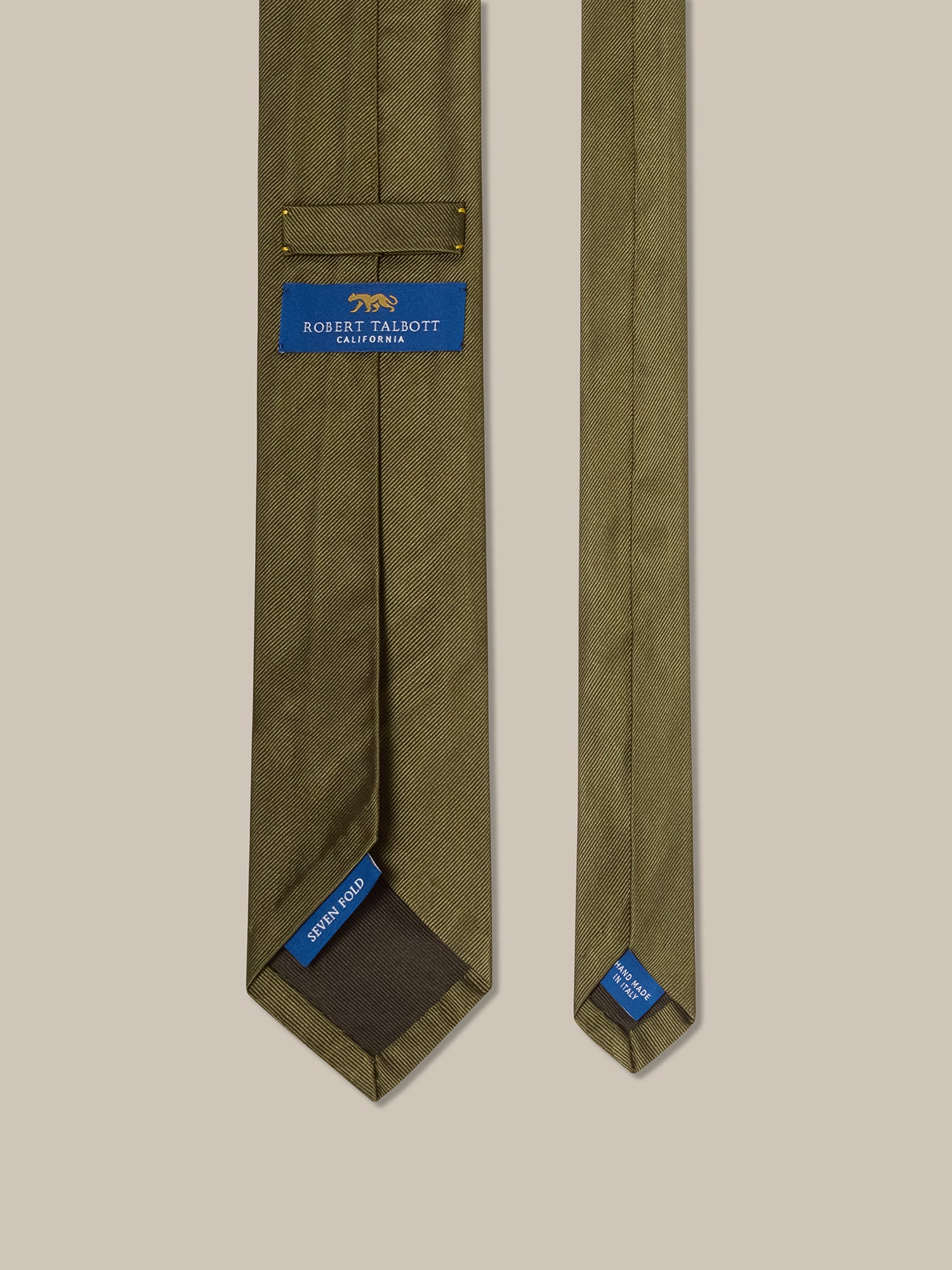 Robert Talbott Newman 7 Fold cravatta seta oliva REG