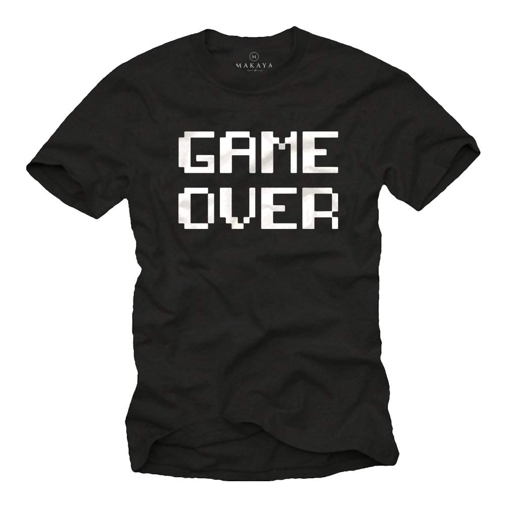 MAKAYA T-Shirt Uomo Game Over maglietta cotone taglia XL