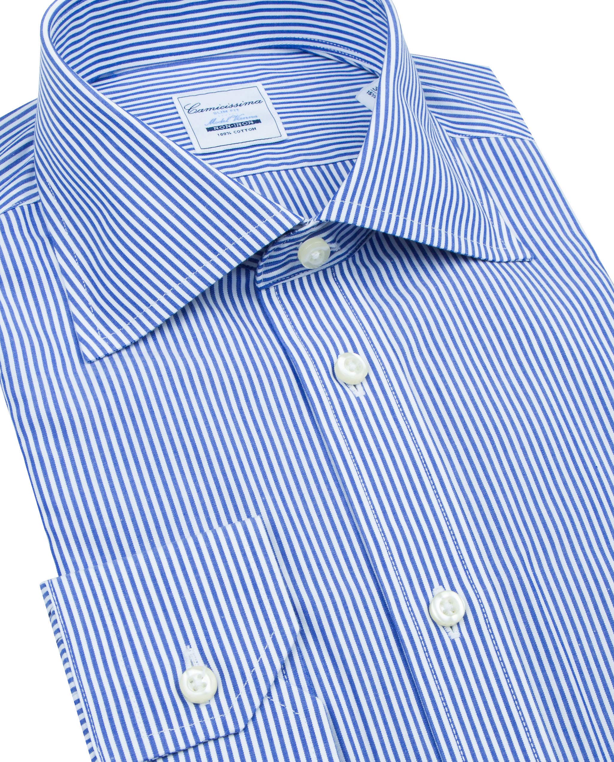 Camicissima Fancy Camicia a Righe Blu Slim Manica Lunga