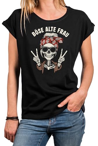MAKAYA T-Shirt Donna Teschio maglietta nera L