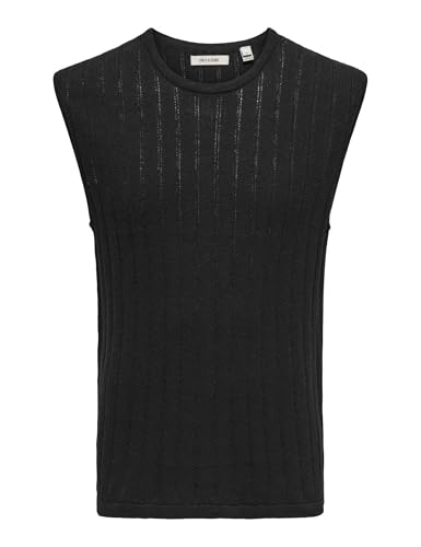 ONLY & SONS Onsklas Gilet Maglia L Nero Cotone