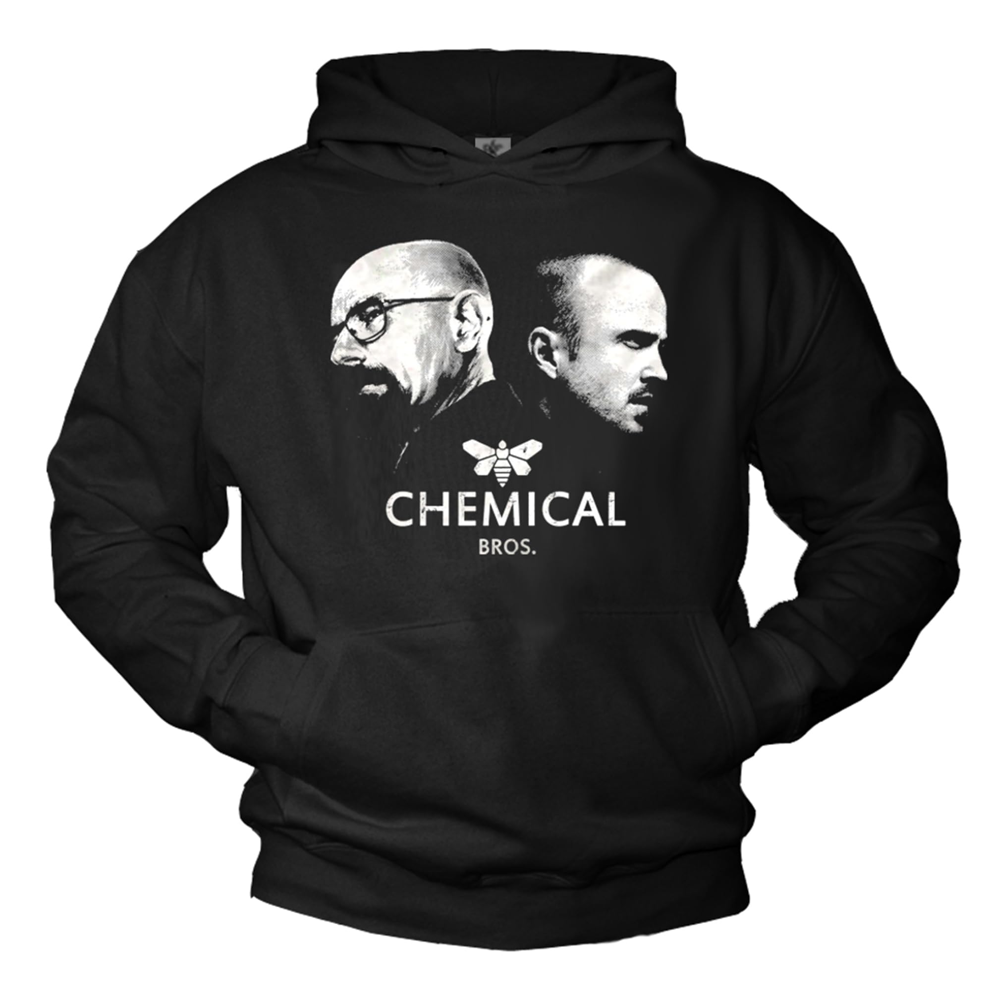 Makaya Chemical Bros Felpa Uomo Cappuccio Nera L Cotone
