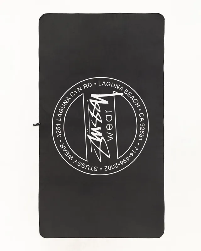 Stussy Dot Speed Dry Towel telo nero 85x150