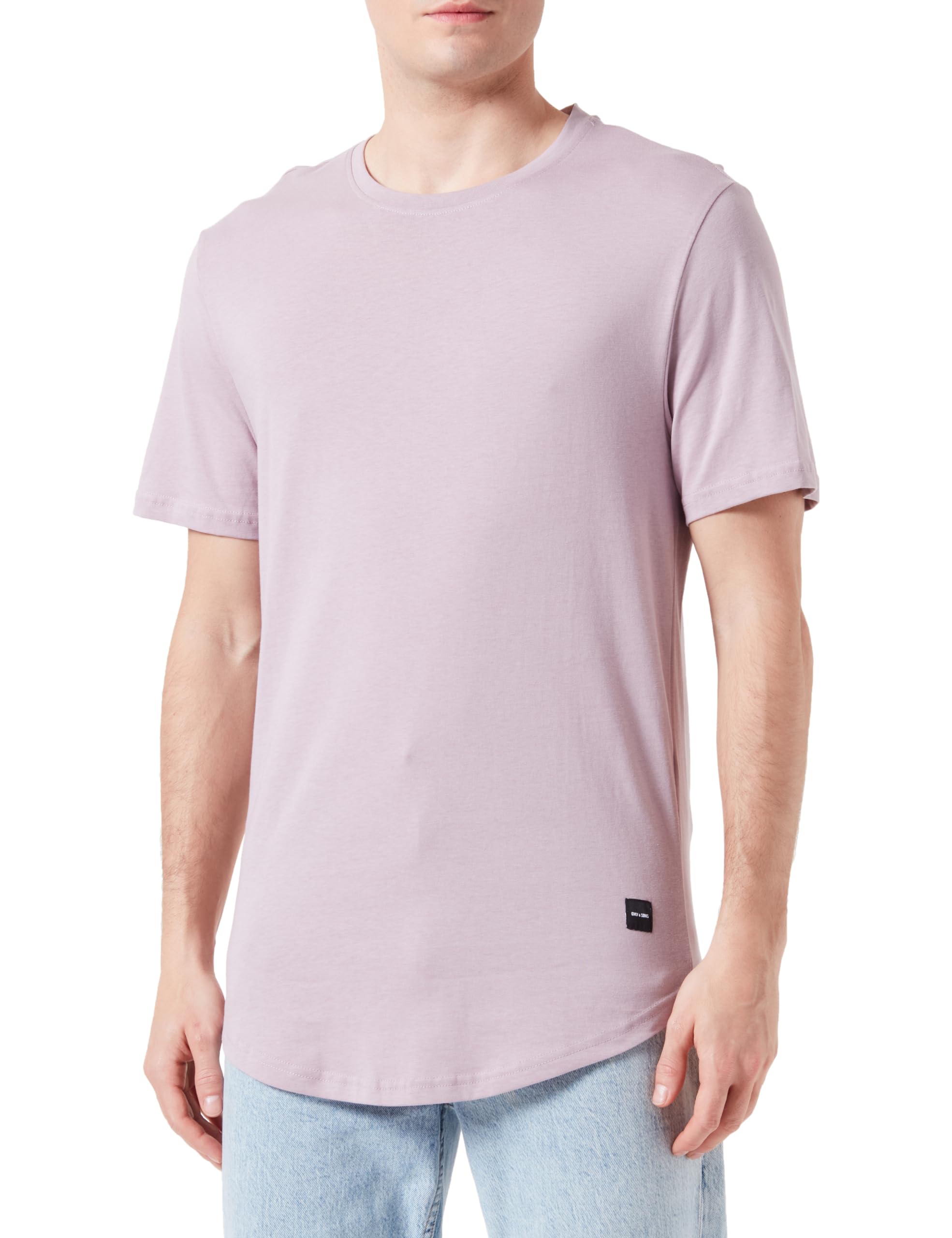 Only & Sons T-shirt girocollo maglietta nera cotone lunga