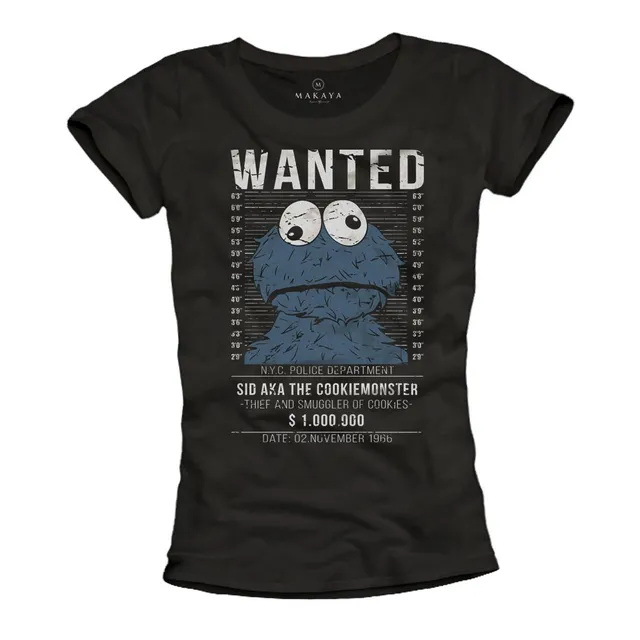 MAKAYA Wanted T-Shirt Donna M 100% Cotone Ring Spun