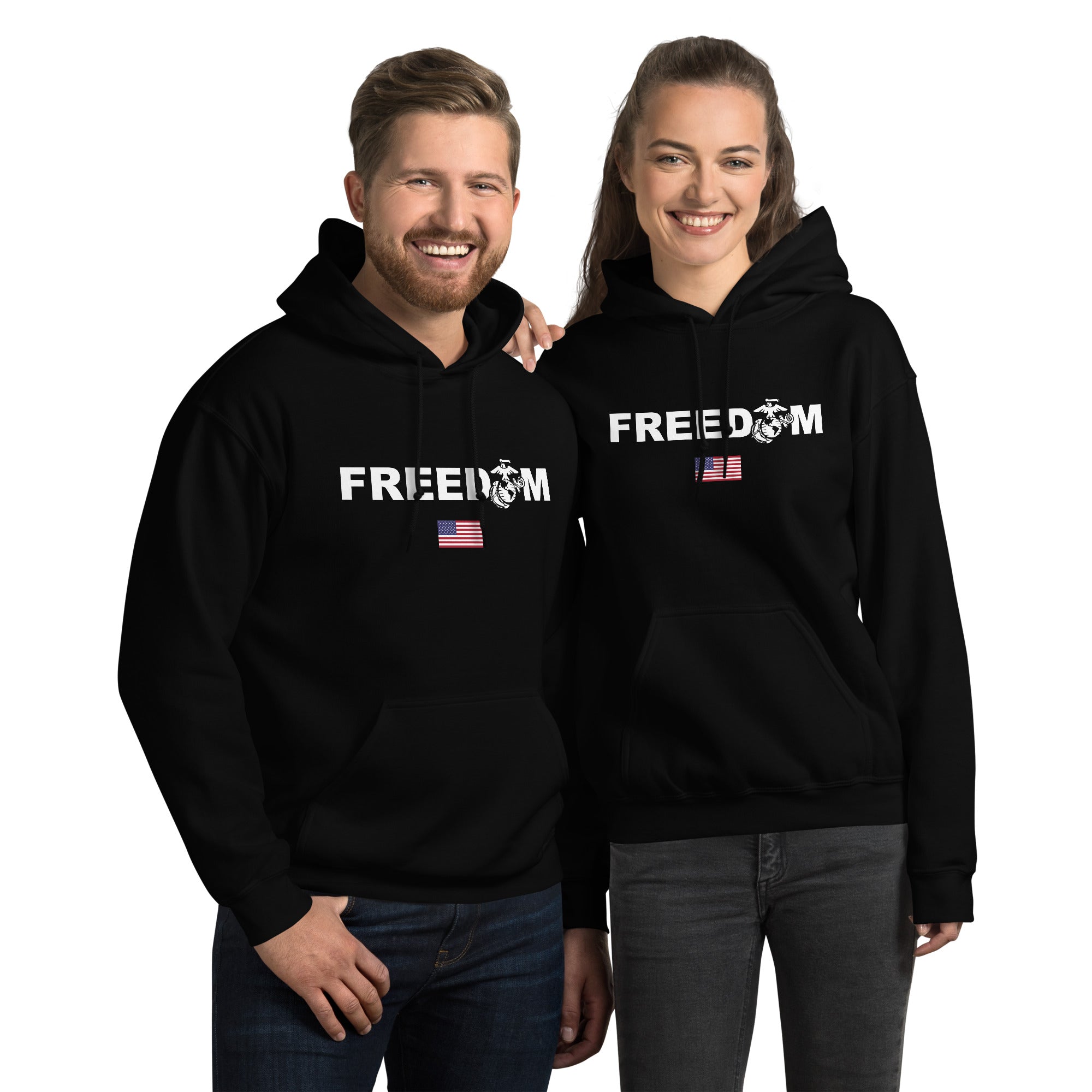 7.62 Design USMC Freedom felpa cappuccio uomo cotone nera