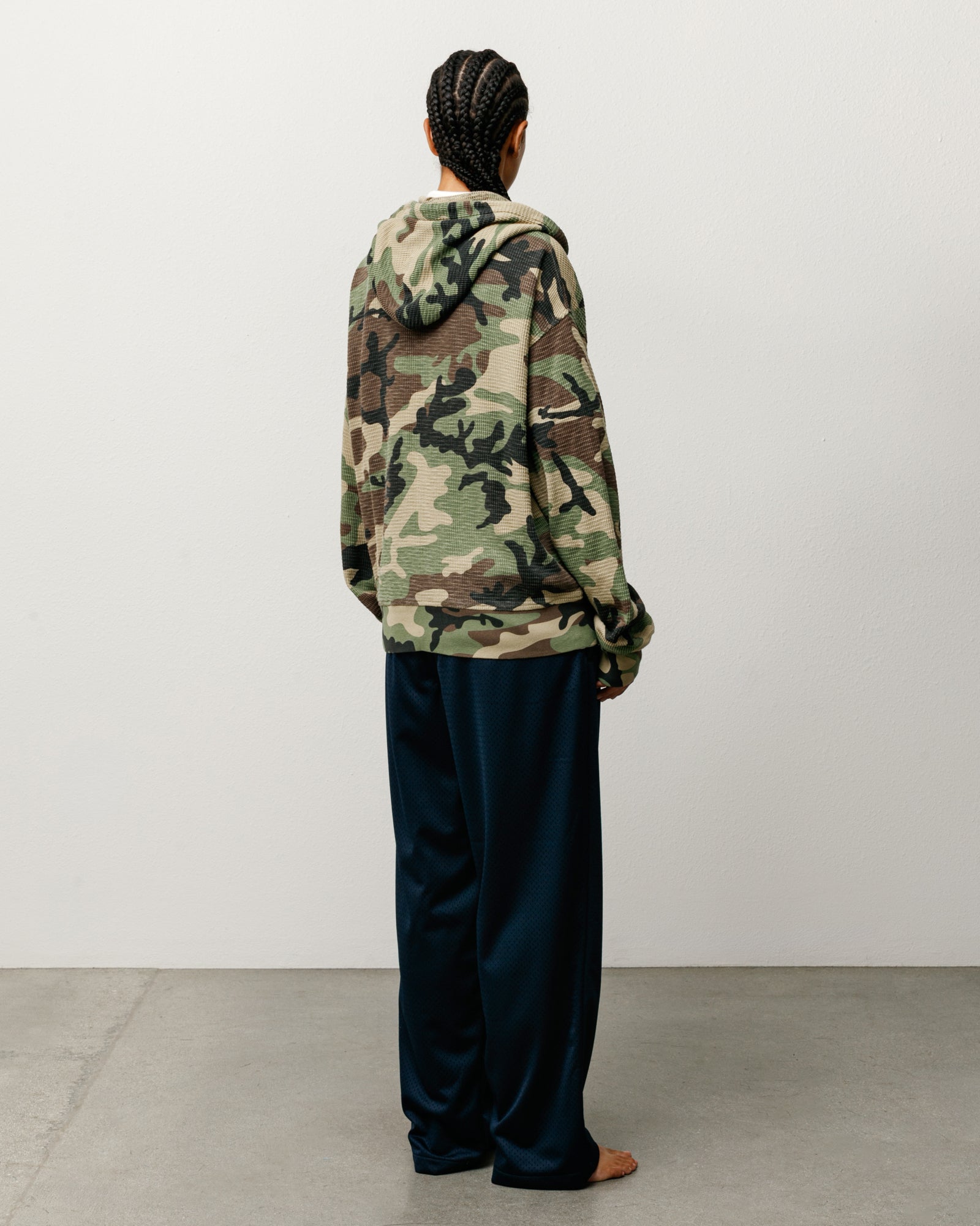 Stussy Sweats Lightweight Thermal Hoodie felpa Camo cotone