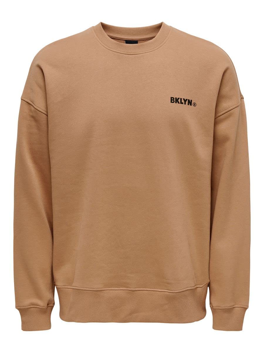 ONLY & SONS Onstoby 3089 felpa girocollo uomo argento relaxed
