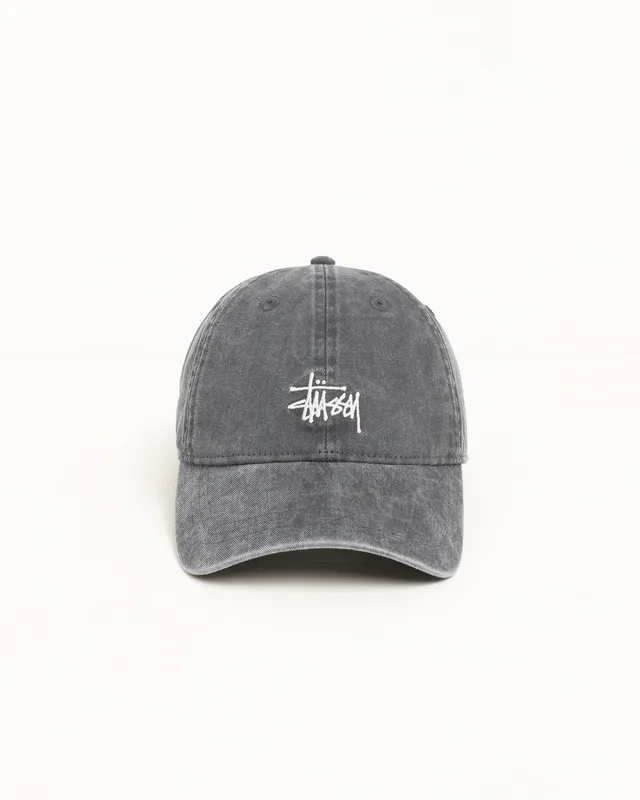 Stussy Basic Cap Washed Berretto Charcoal 100% Cotone
