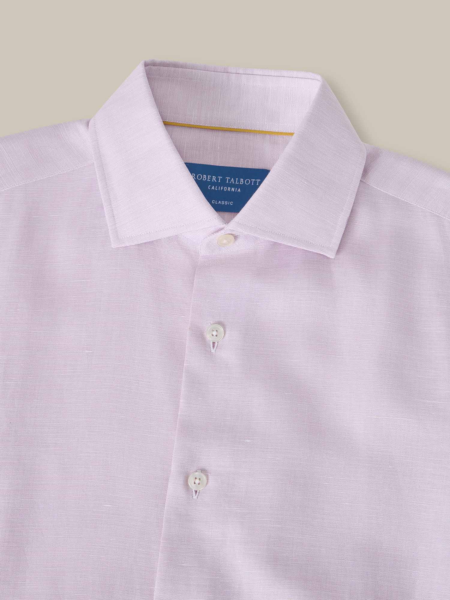 Robert Talbott Reynolds camicia lino cotone lampone